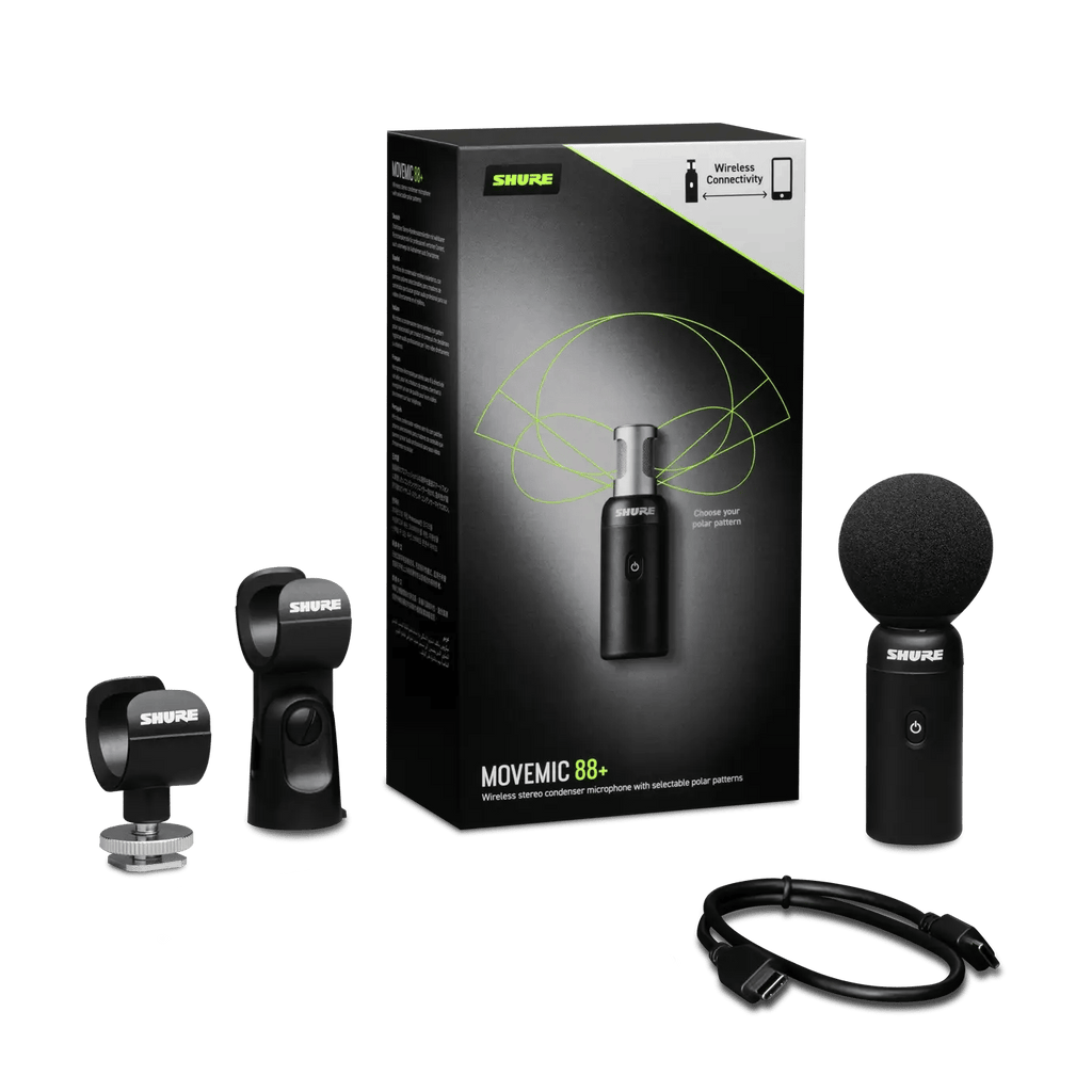 Shure MoveMic 88+ Wireless Video Microphone for Professional Mobile Content Creation