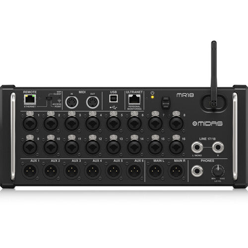 Midas MR18 18-Input Digital Mixer with 16 Midas Pro Preamps