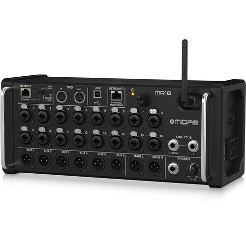 Midas MR18 18-Input Digital Mixer with 16 Midas Pro Preamps