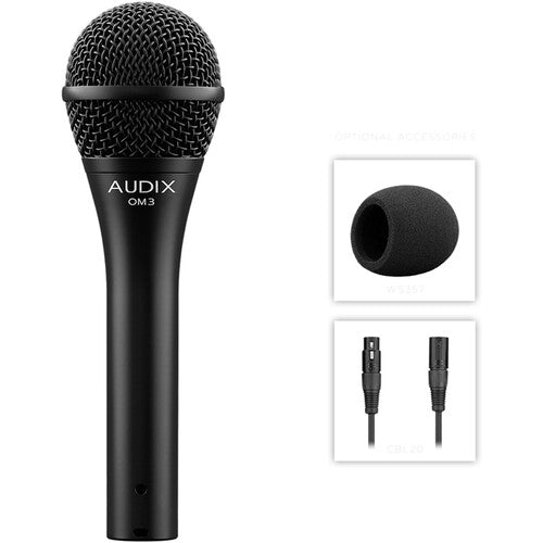 Audix OM3 Professional Hypercardioid Dynamic Vocal Microphone for Live Performances