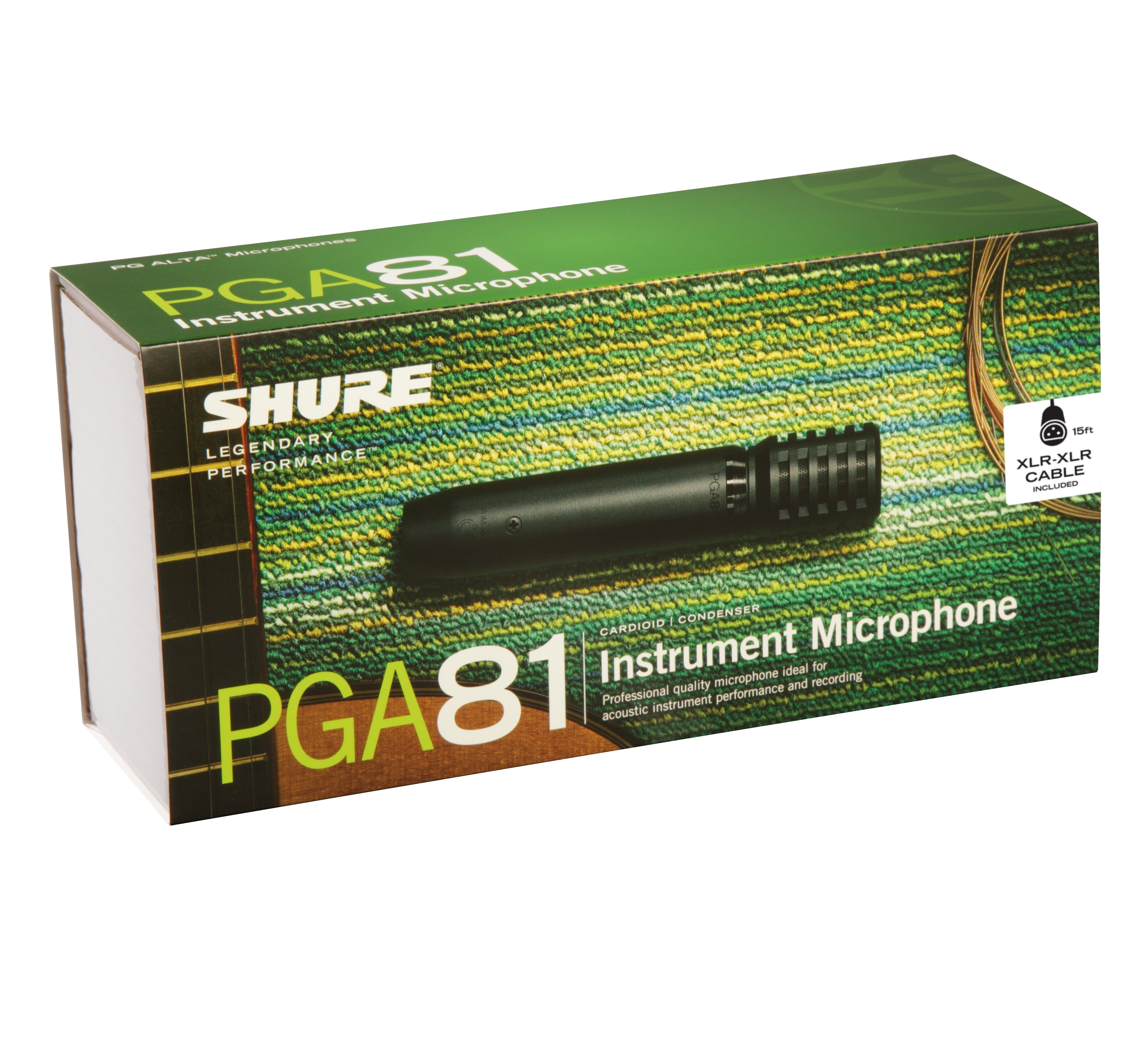 Shure PGA81 Cardioid Condenser Instrument Microphone for Acoustic Performance & Recording