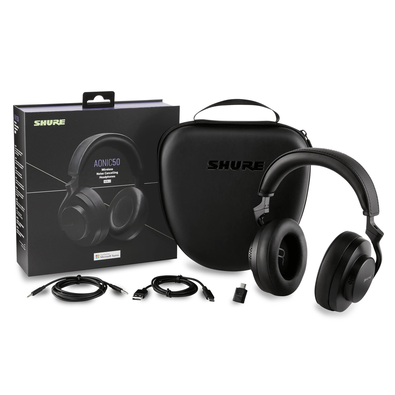 Shure AONIC 50 Gen 2 Bluetooth Wireless Noise-Cancelling Headphones Microsoft Teams Certified