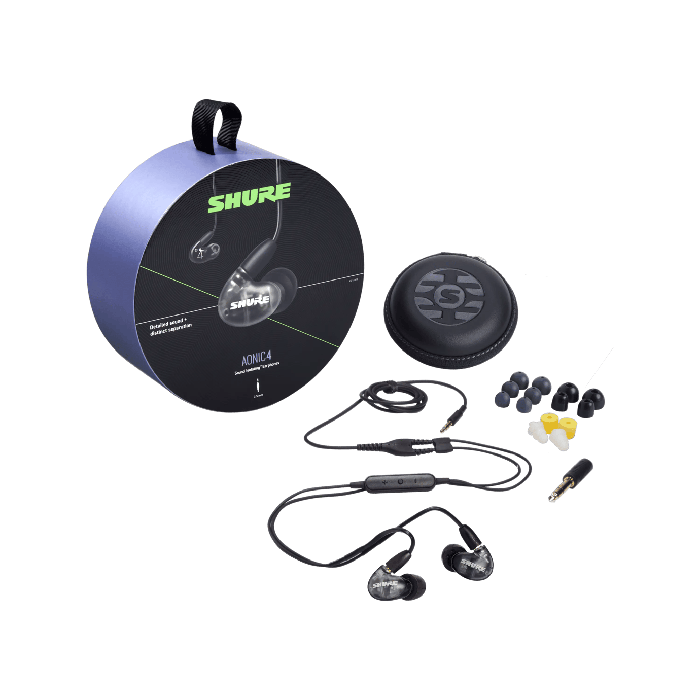 Shure AONIC 4 Sound Isolating Hybrid Driver Wired Earphones - Detailed Audio