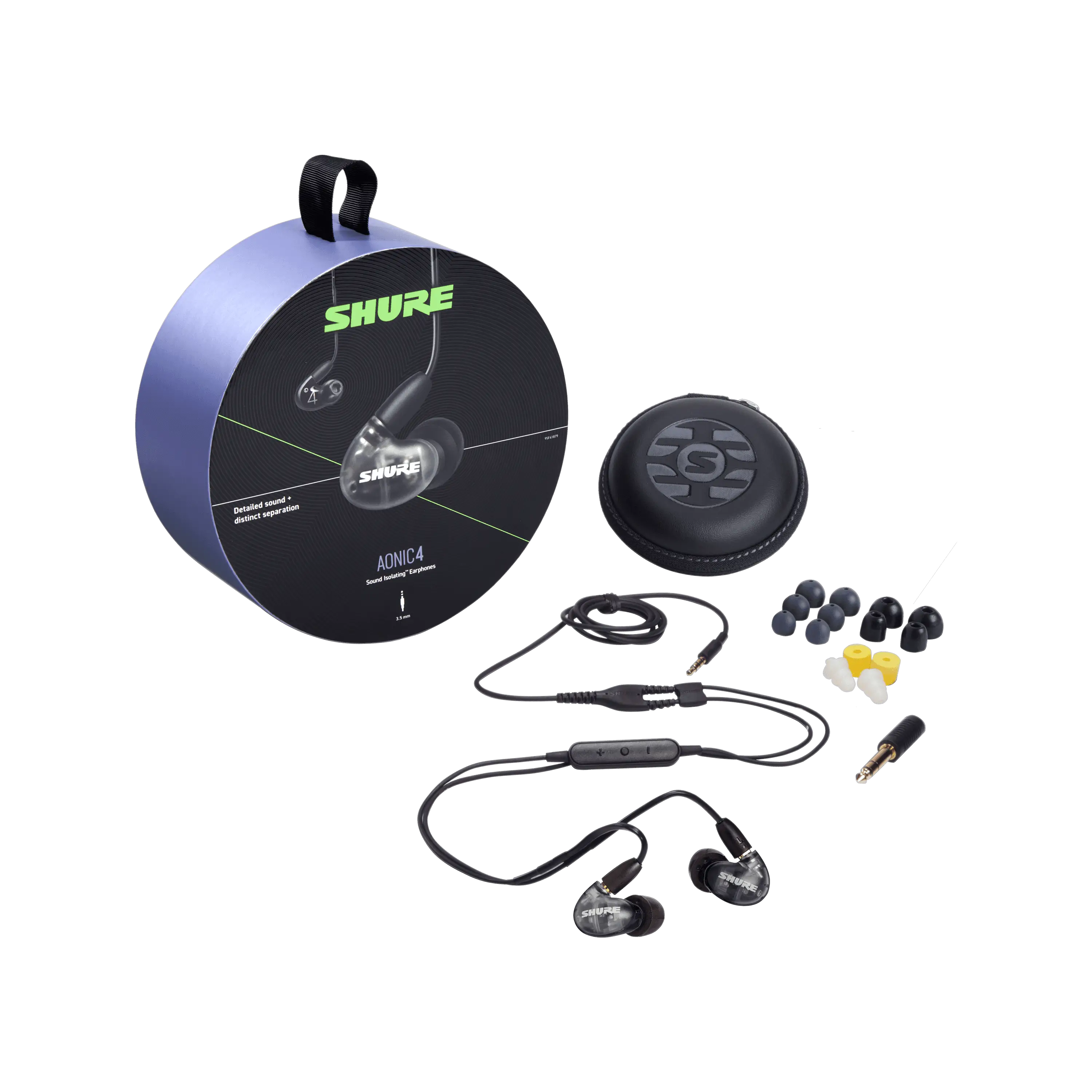 Shure AONIC 4 Sound Isolating Hybrid Driver Wired Earphones - Detailed Audio
