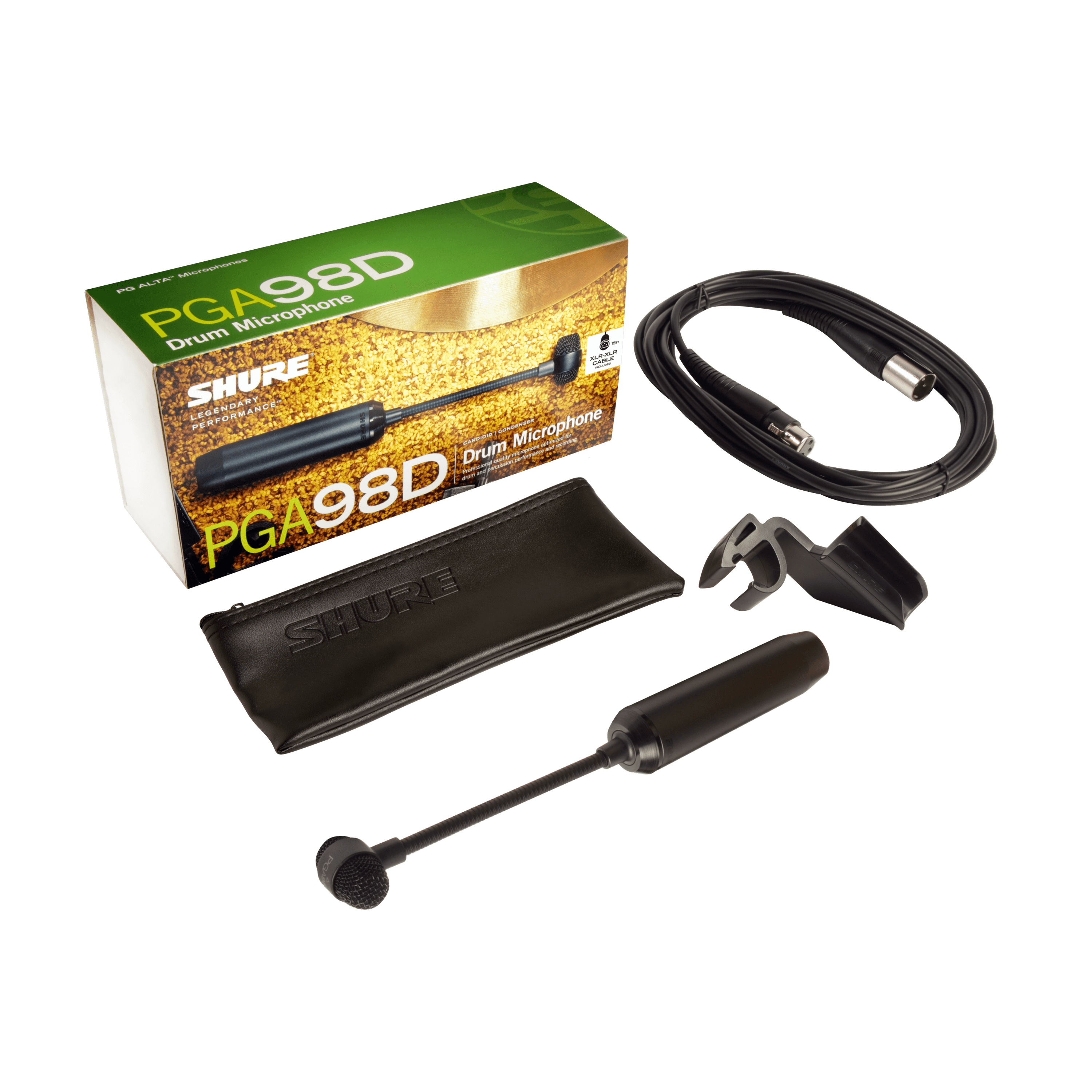 Shure PGA98D Cardioid Condenser Drum Microphone for Percussion Instruments