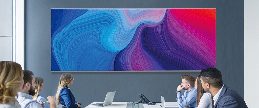 Absen Ultrawide LED Display: Seamless 21:9/32:9 for Hybrid Meetings
