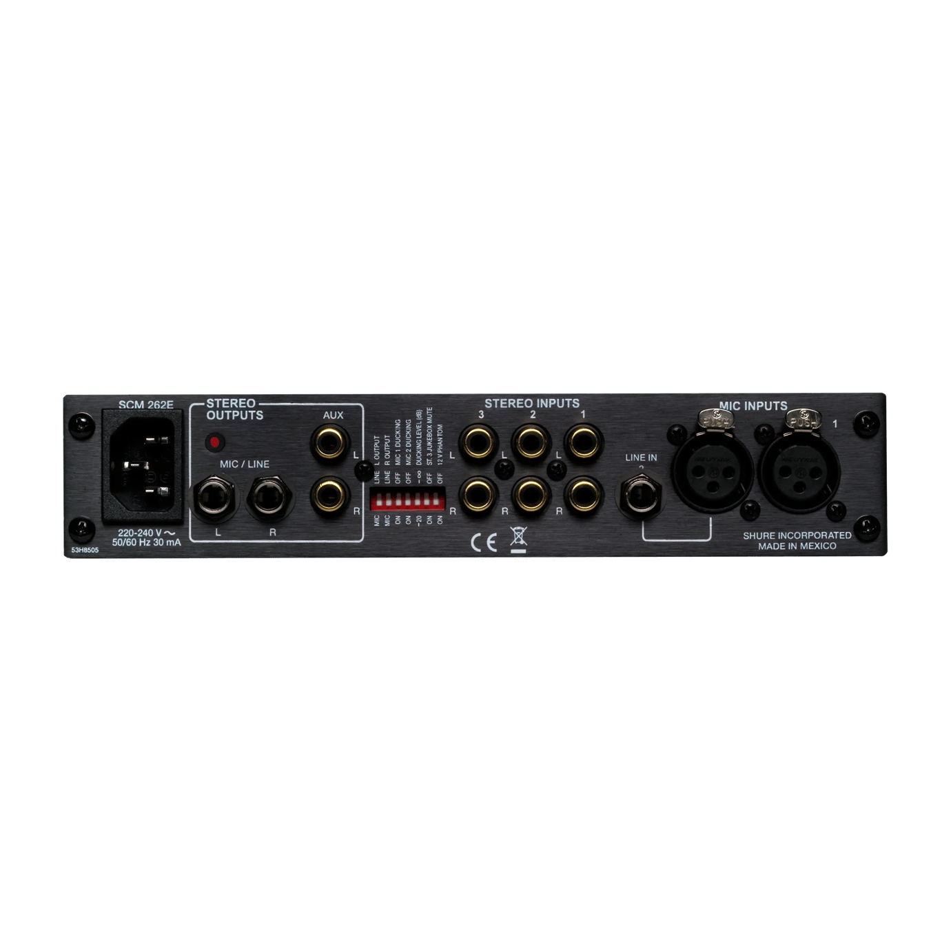 Shure SCM262 Compact Stereo Microphone Mixer with Phantom Power