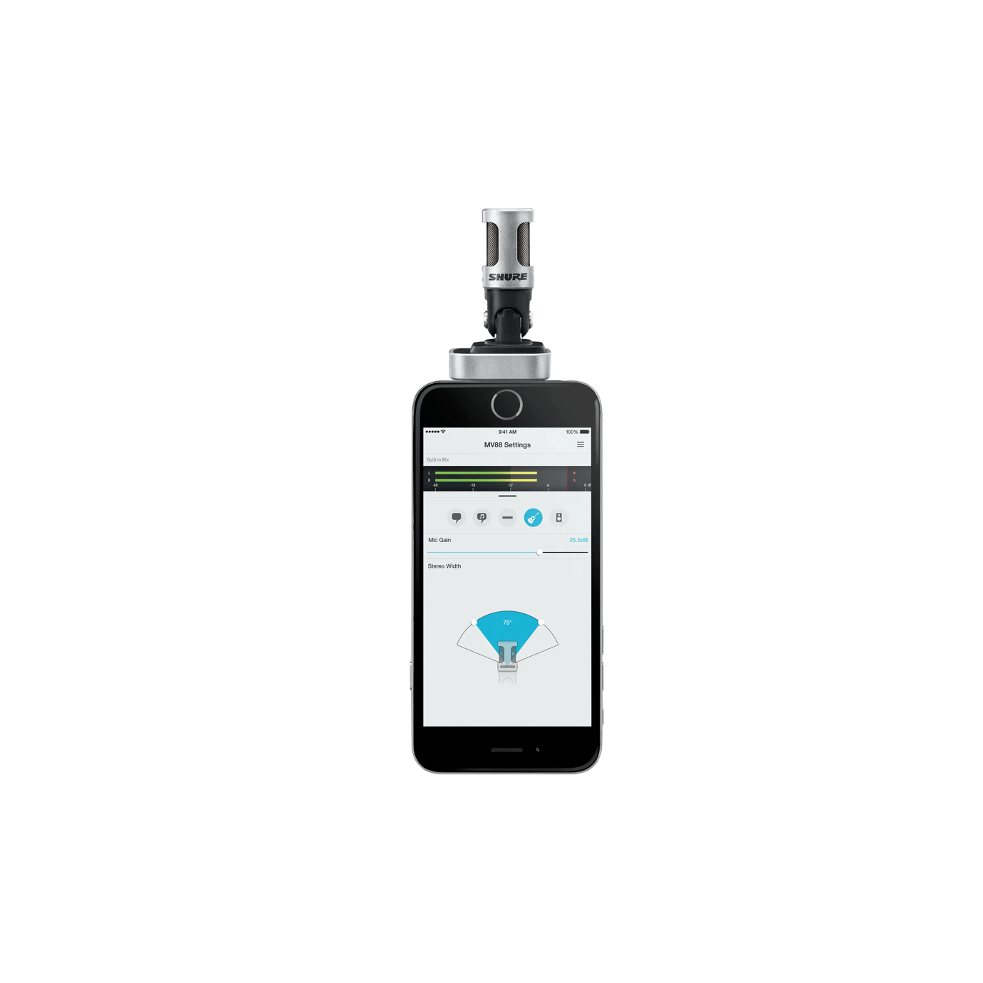Shure MV88 (2015) iOS Digital Stereo Condenser Microphone for iPhone iPad