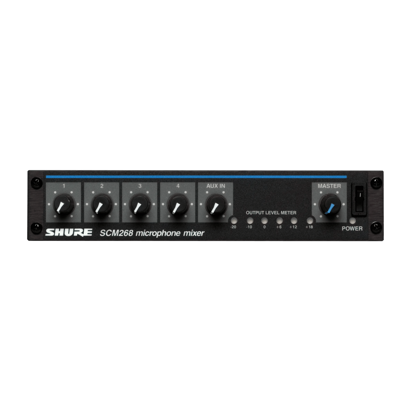 Shure SCM268 Professional 4-Channel Microphone Mixer with Phantom Power & Low-Cut Filter
