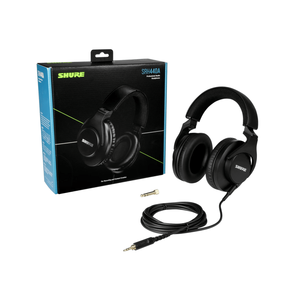 Shure SRH440A Professional Studio Headphones for Critical Mixing, Recording, Podcasting