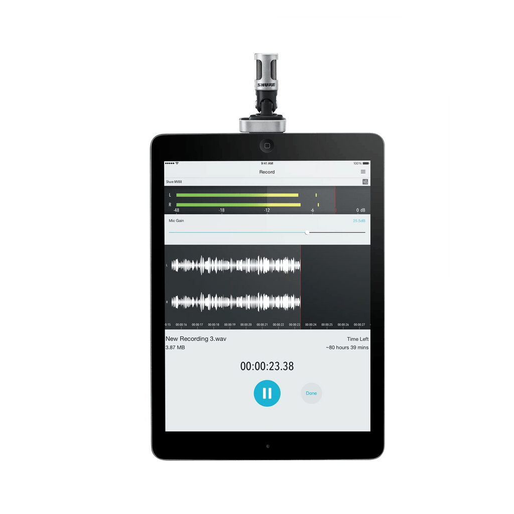Shure MV88 (2015) iOS Digital Stereo Condenser Microphone for iPhone iPad