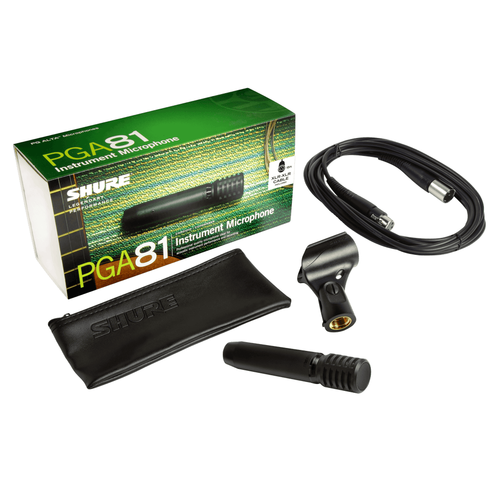 Shure PGA81 Cardioid Condenser Instrument Microphone for Acoustic Performance & Recording