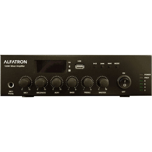 Alfatron 120W Class-D Mixer Amplifier with Bluetooth and FM Tuner