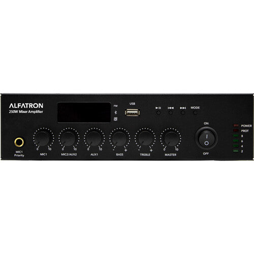Alfatron 250W-UB Compact Class-D Mixer Amplifier with Bluetooth Media Player