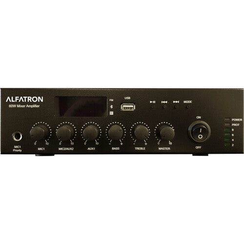 Alfatron 60W-UB Compact Mixer Amplifier with Bluetooth and FM Tuner