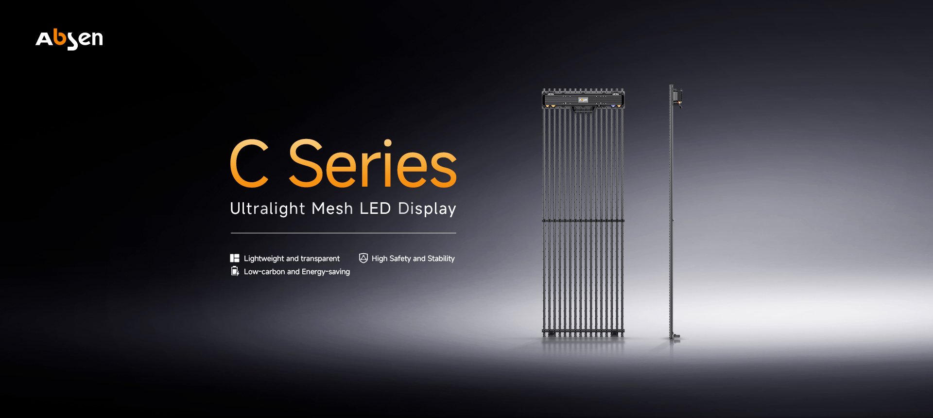 Absen C Series Ultralight Transparent Mesh LED Display for Landmarks