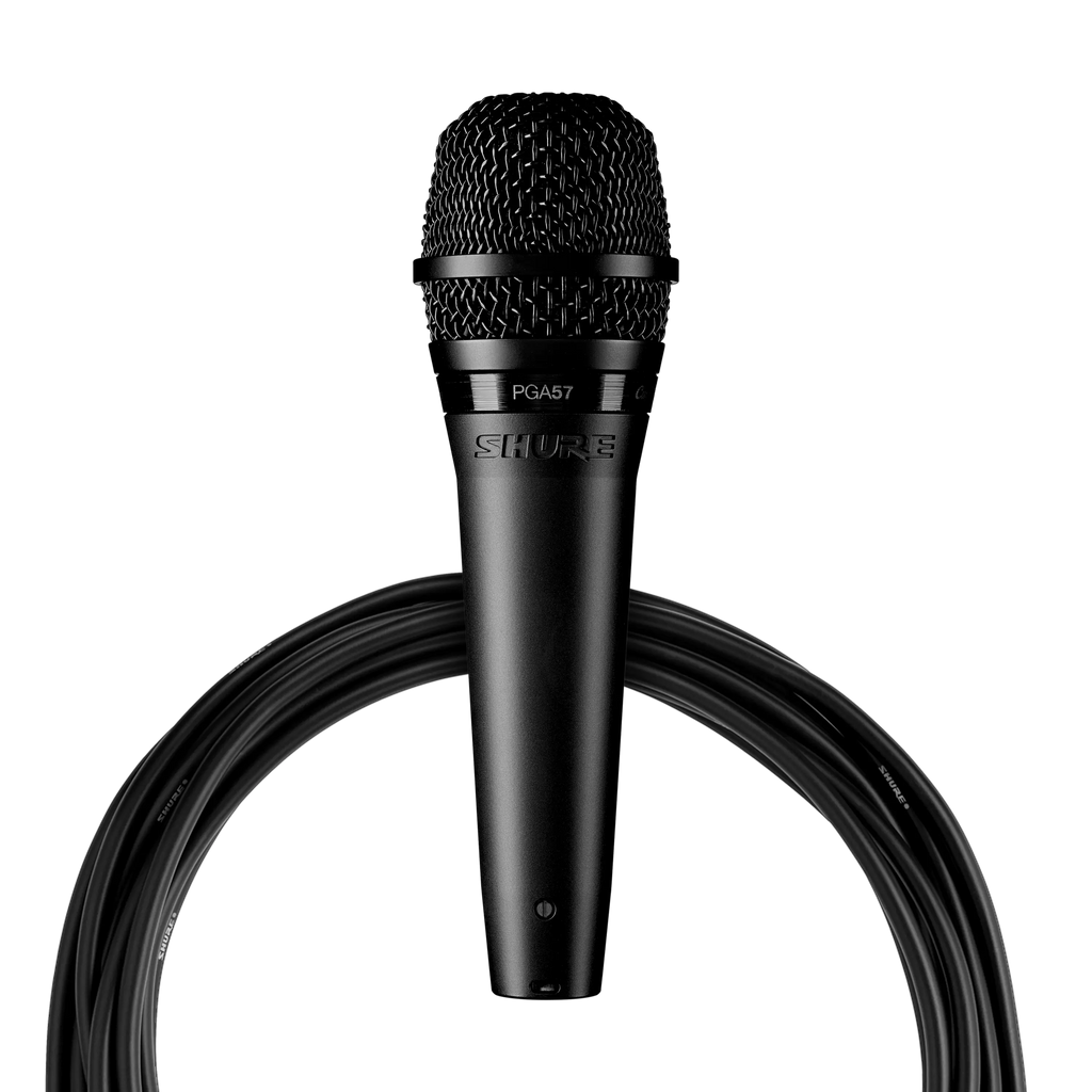 Shure PGA57 Cardioid Dynamic Instrument Microphone for Amplified Instruments Drums