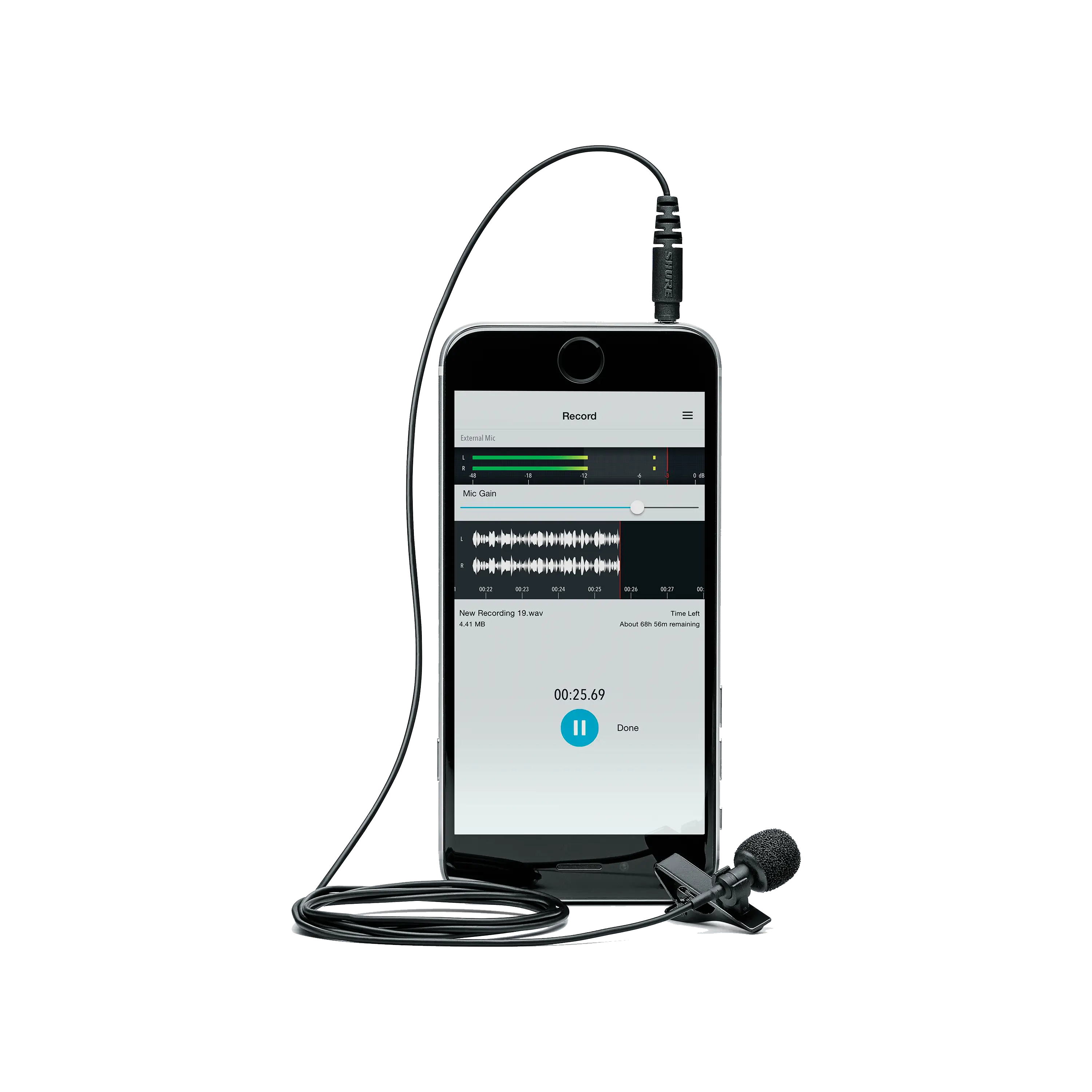 Shure MVL Omnidirectional Condenser Lavalier Microphone for Smartphones and Tablets