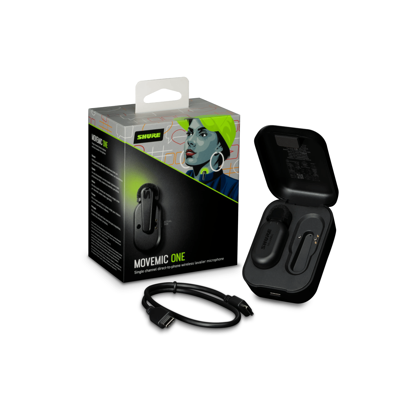 Shure MoveMic One Single-Channel Wireless Lavalier Microphone for Mobile Creators