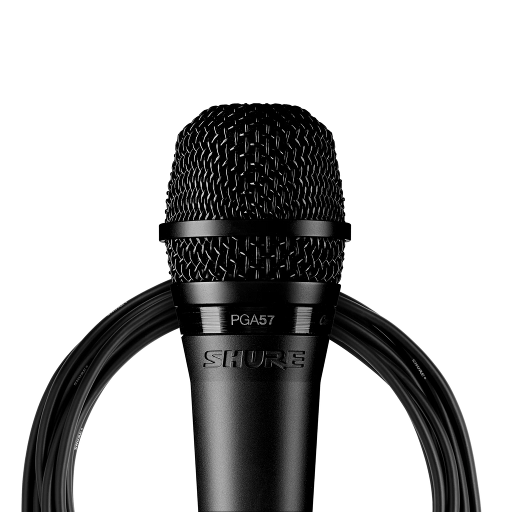 Shure PGA57 Cardioid Dynamic Instrument Microphone for Amplified Instruments Drums