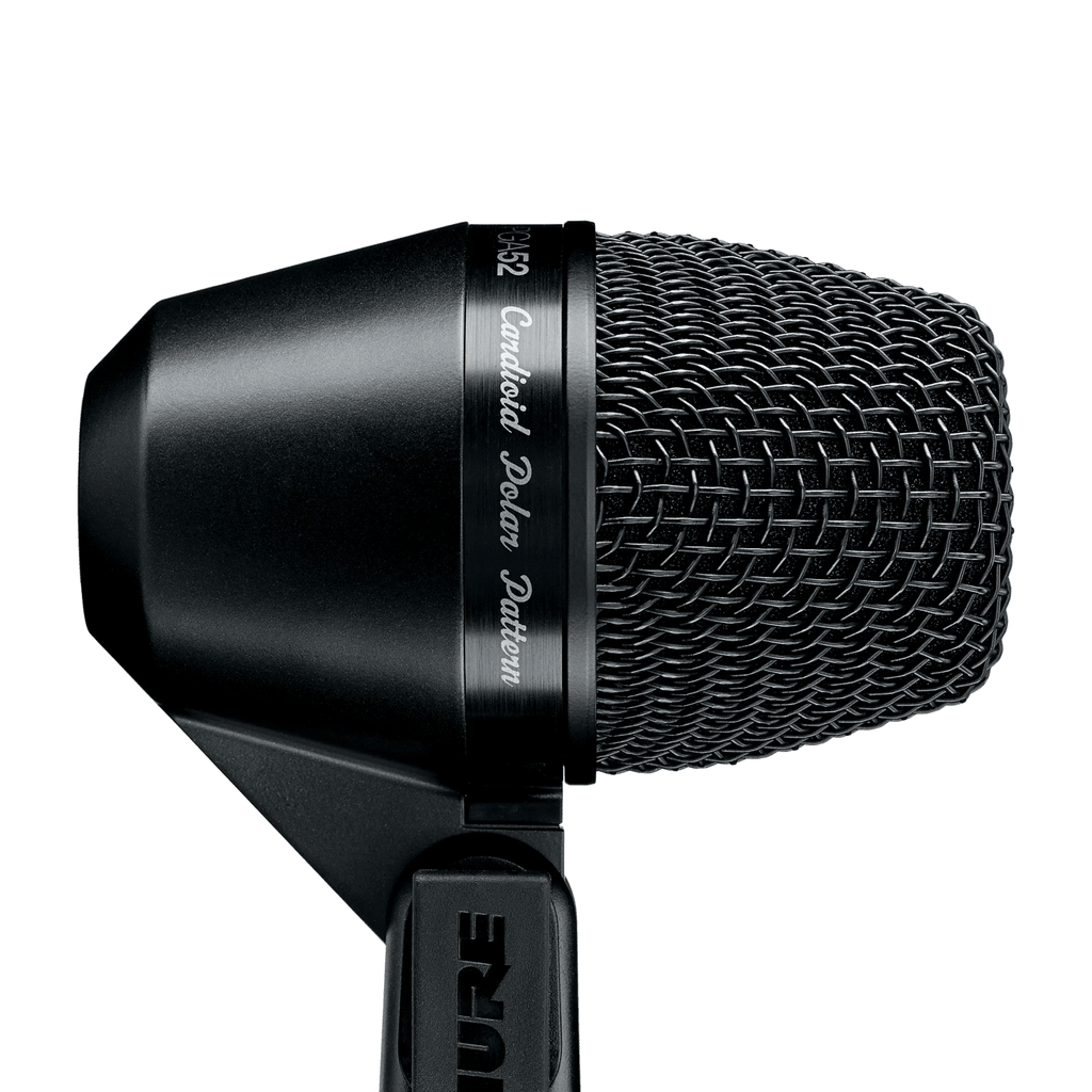 Shure PGA52 Cardioid Dynamic Kick Drum Microphone for Enhanced Low-Frequency Performance