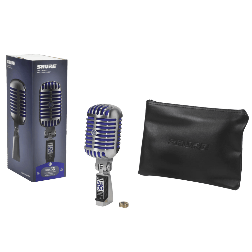 Shure Super 55 Deluxe Vintage Dynamic Vocal Microphone for Live Stage Performance