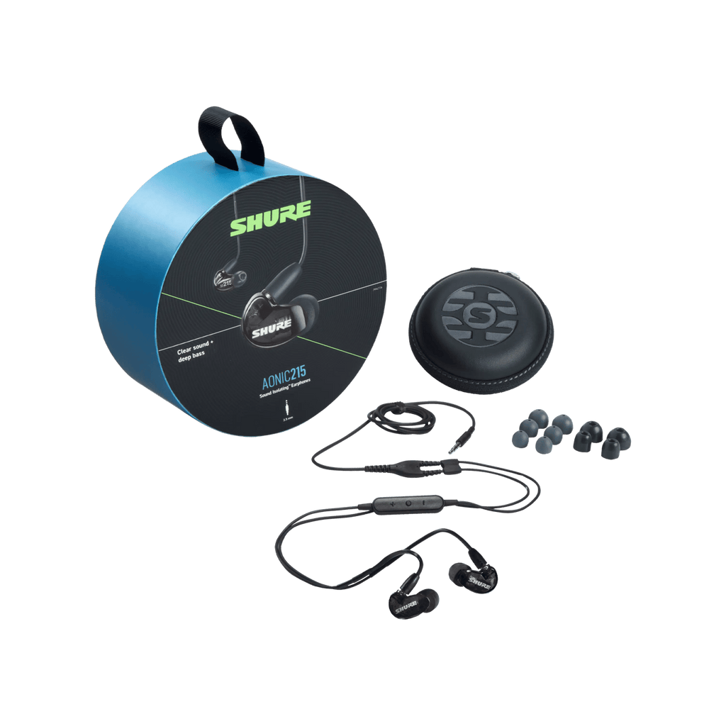 Shure AONIC 215 Sound Isolating Wired Earphones, Deep Bass, Clear Audio