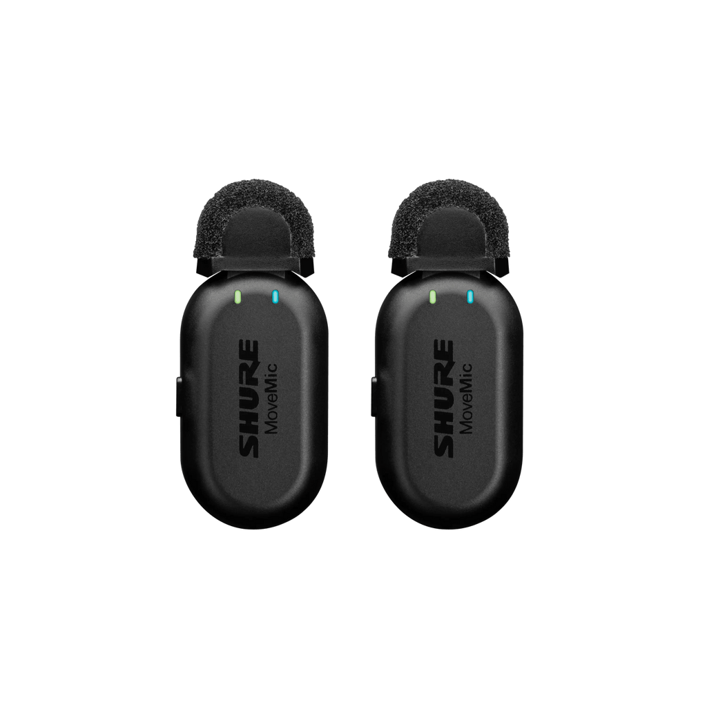Shure MoveMic Two Dual-Channel Wireless Lavalier Microphones for Mobile Creators