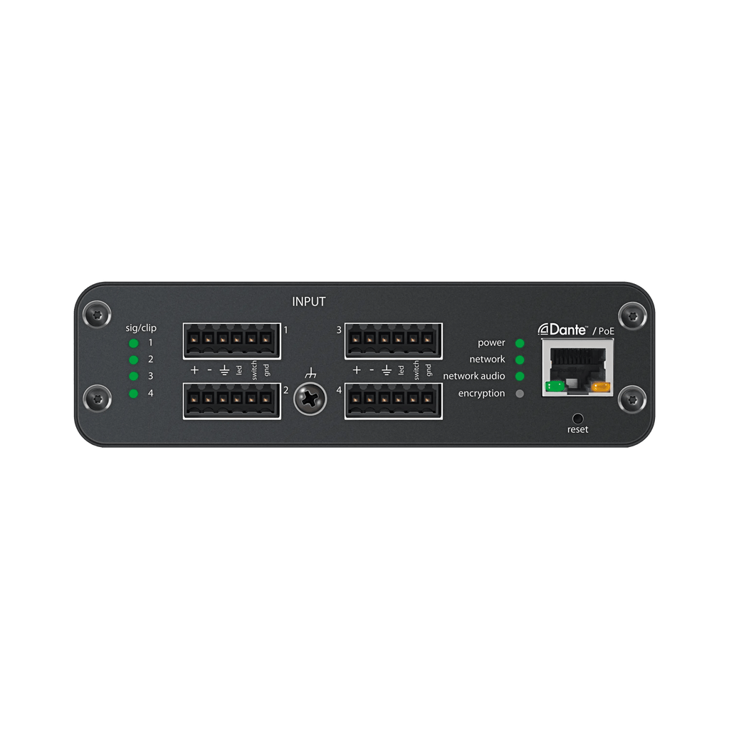 Shure ANI4IN 4-Channel Dante Audio Network Interface for Analog Microphones