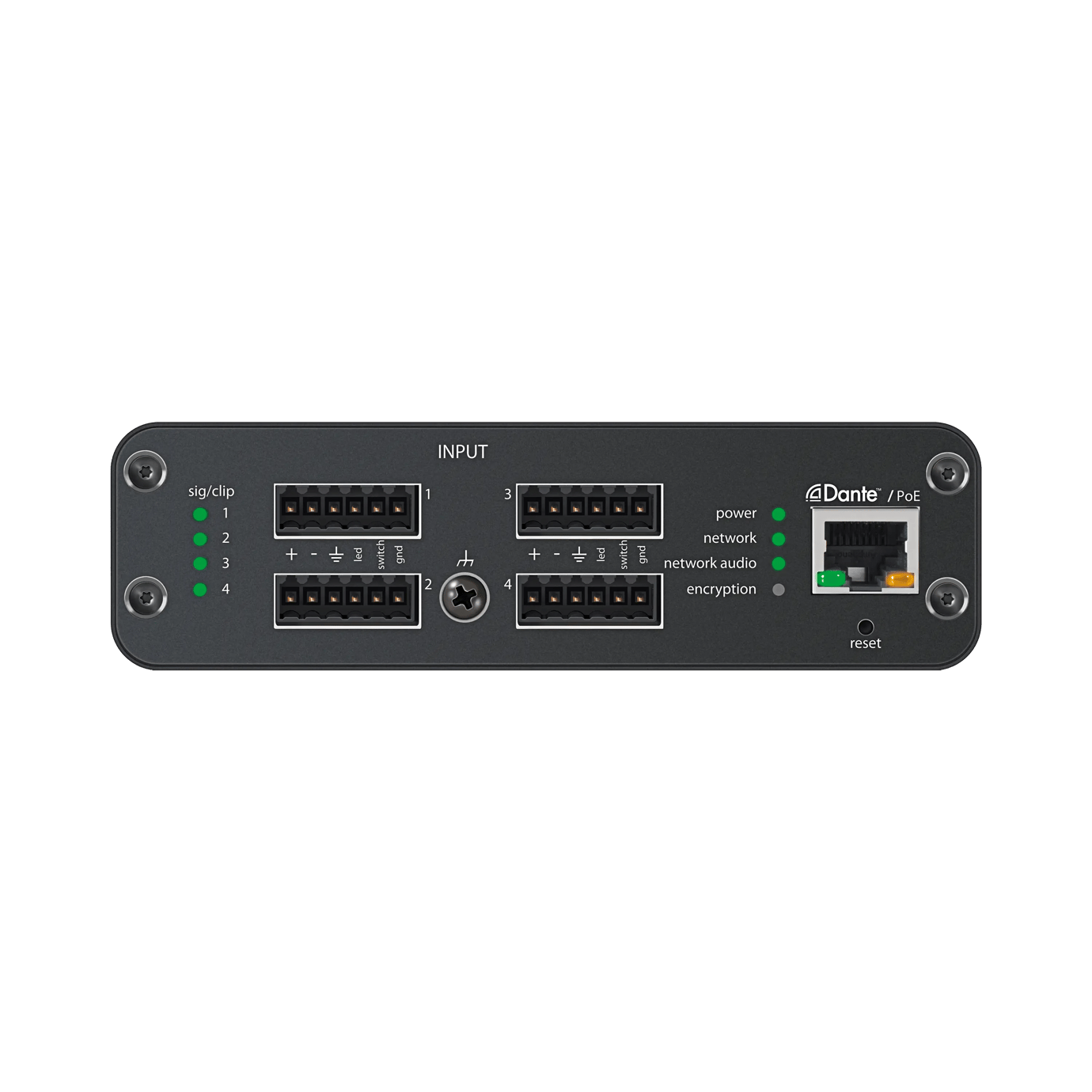 Shure ANI4IN 4-Channel Dante Audio Network Interface for Analog Microphones