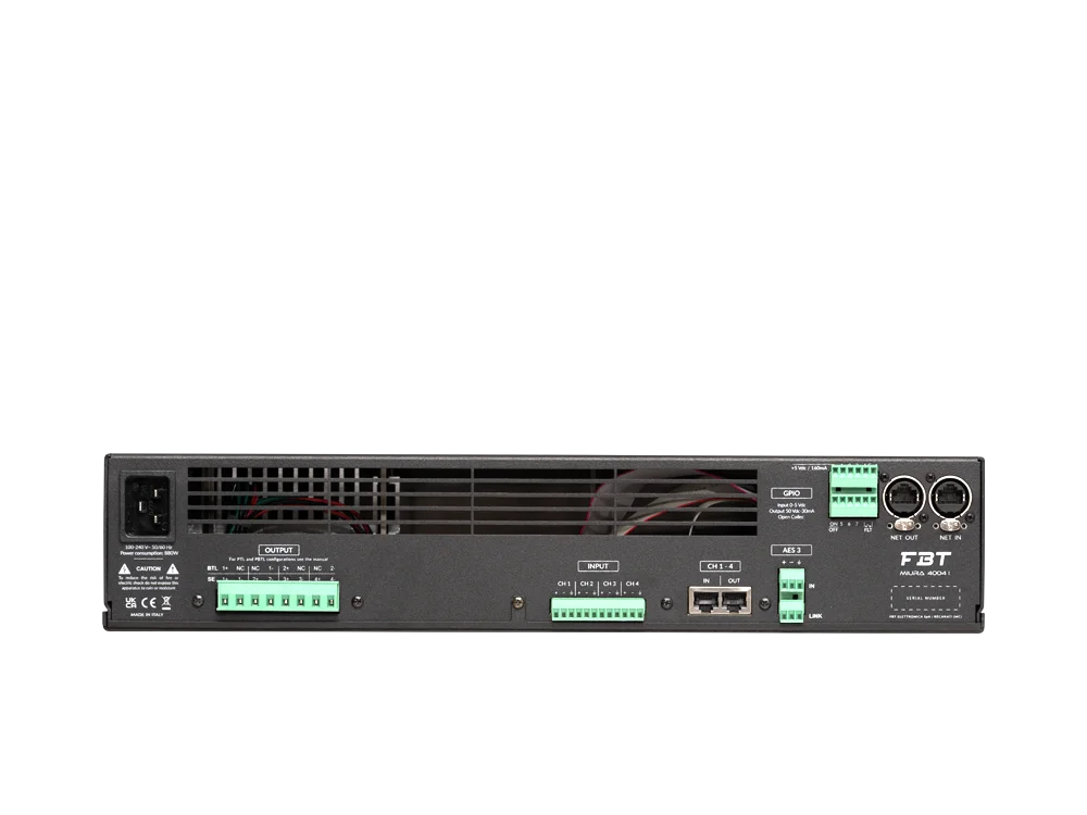 FBT Miura 4004I Professional Four Channel Digital Power Installation Amplifier