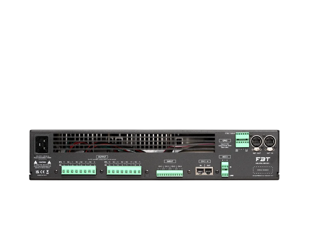FBT Miura 8008I Eight Channel Professional Digital Power Amplifier